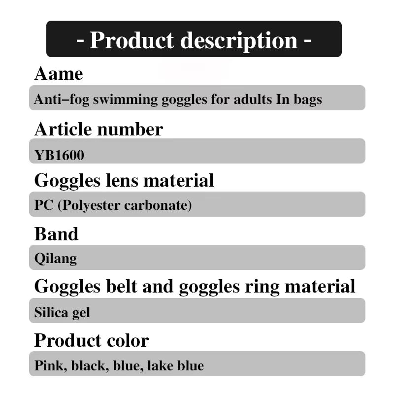 Silicone Goggle Women HD Men's Waterproof and Anti-fog Diving Equipment Small Frame Adult Swimming Glasses for Childre