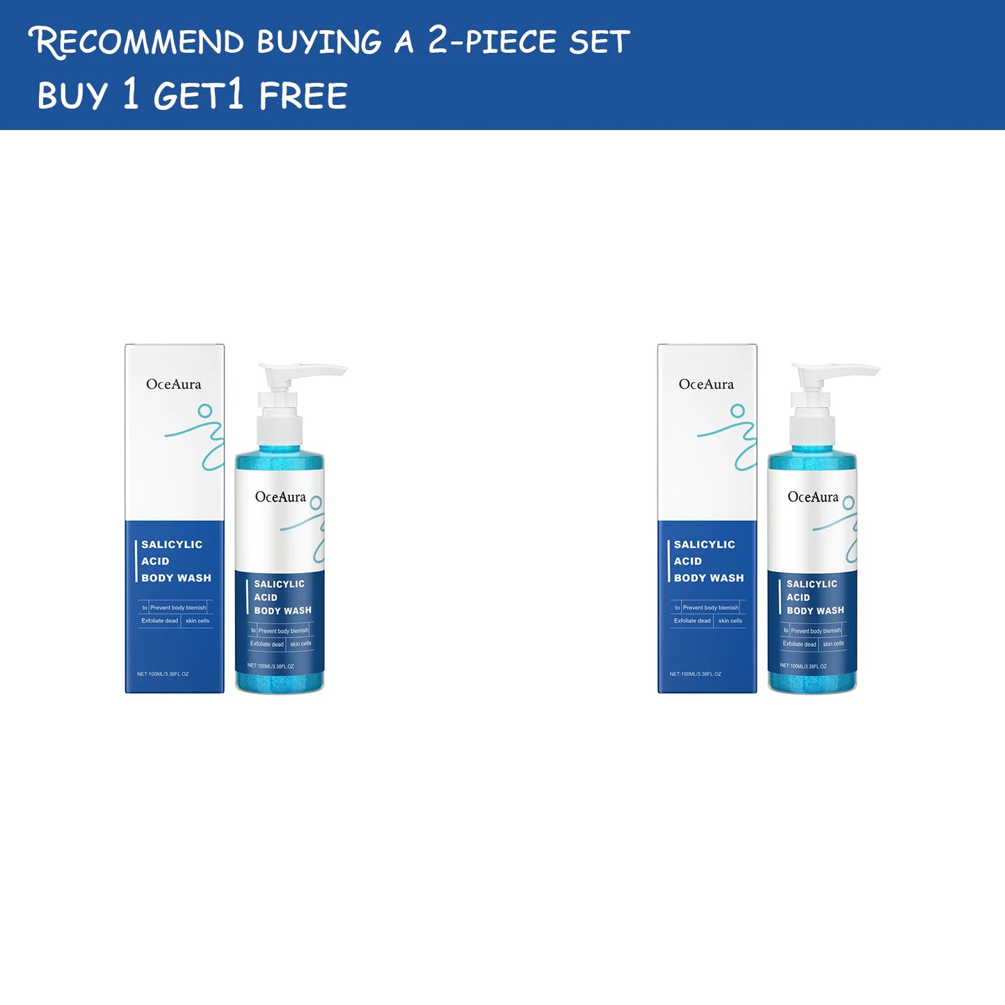 OceAura Salicylic Acid Keratin Shower Gel Warm and Cleansing Body Skin Keratin Care Refreshing Shower Gel 100ml