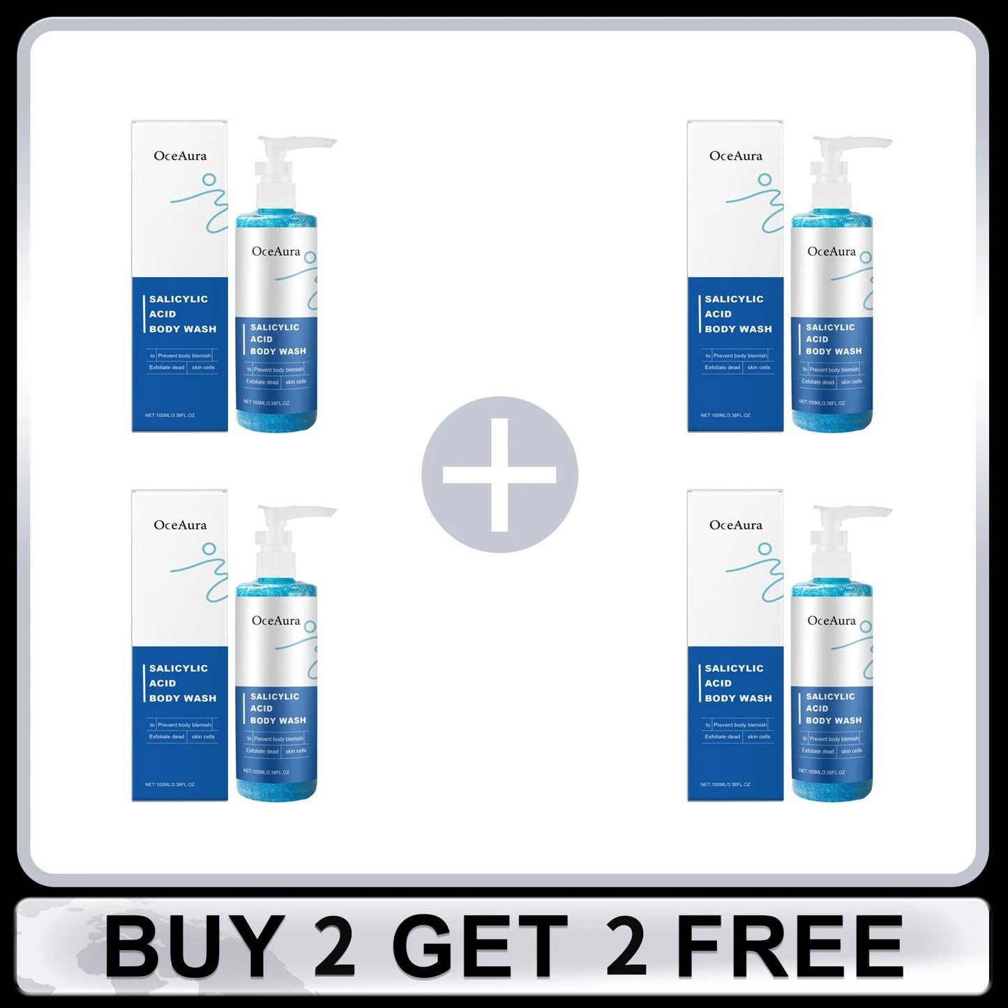 Salicylic Acid Body Wash Anti Acne Exfoliator Remove Dead Skin Brightening Shrink Pores Oil Control Smoothing Nourish Shower Gel