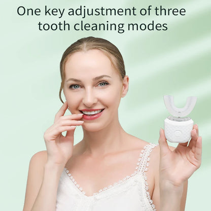 Wireless chargeable silicone bristle portable cleaning automatic toothbrush high quality u-shaped electric toothbrush
