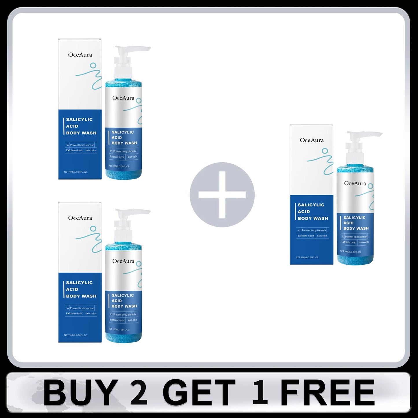 Salicylic Acid Body Wash Anti Acne Exfoliator Remove Dead Skin Brightening Shrink Pores Oil Control Smoothing Nourish Shower Gel