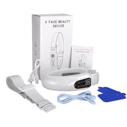 Microcurrent V Portable Heat Therapy Micro-current Low Frequency Vibration Face Slimming Massager V Shaped Face Beauty Device