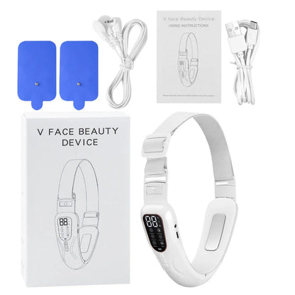 Microcurrent V Portable Heat Therapy Micro-current Low Frequency Vibration Face Slimming Massager V Shaped Face Beauty Device