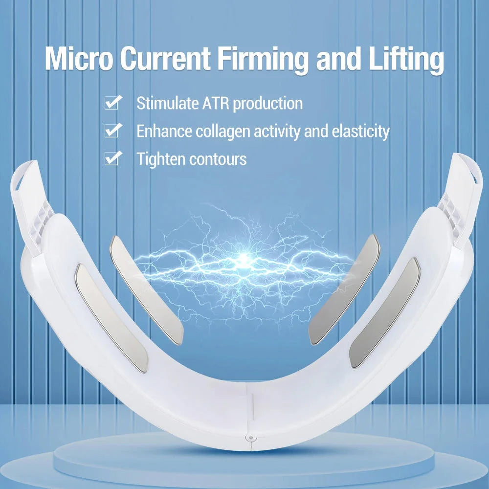 Microcurrent V Portable Heat Therapy Micro-current Low Frequency Vibration Face Slimming Massager V Shaped Face Beauty Device